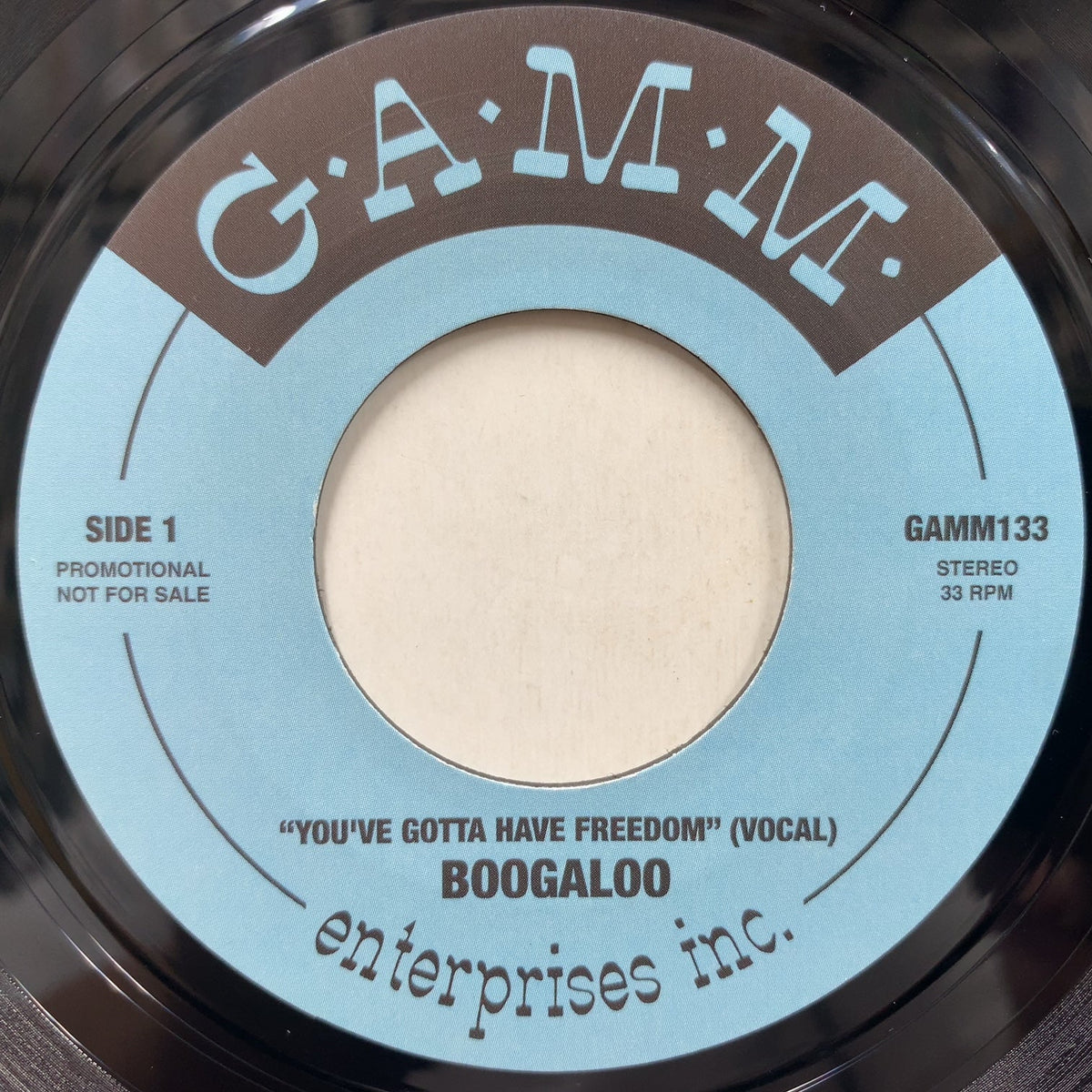 新品7inch BOOGALOO YOU’VE GOTTA HAVE BOOGALOO / You Gotta Have Freedom ( G.A.M.M. – GAMM133m