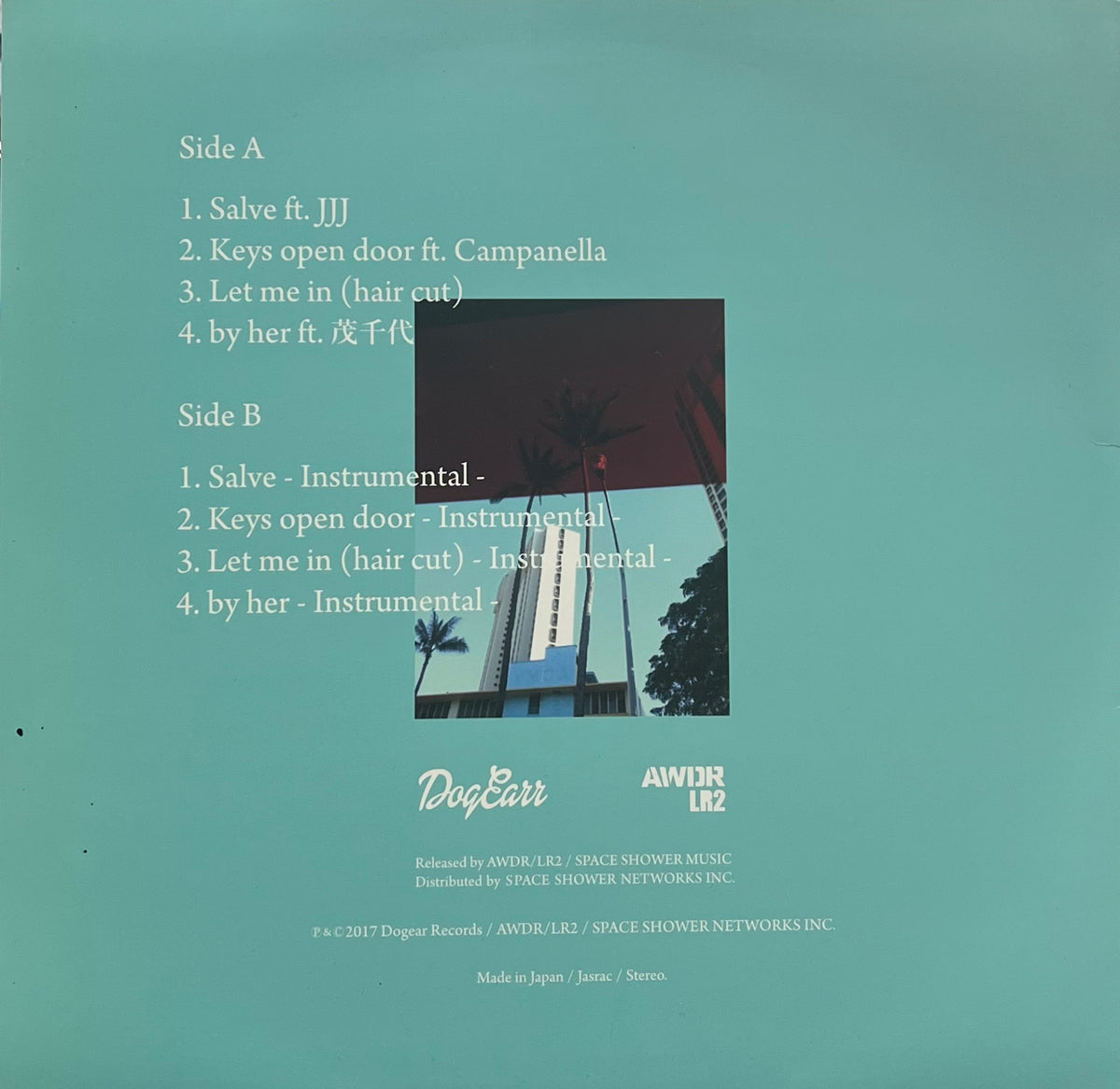 KID FRESINO / Salve ( AWDR/LR2 ‎– DDJB-91208, 12inch) Blue Vinyl