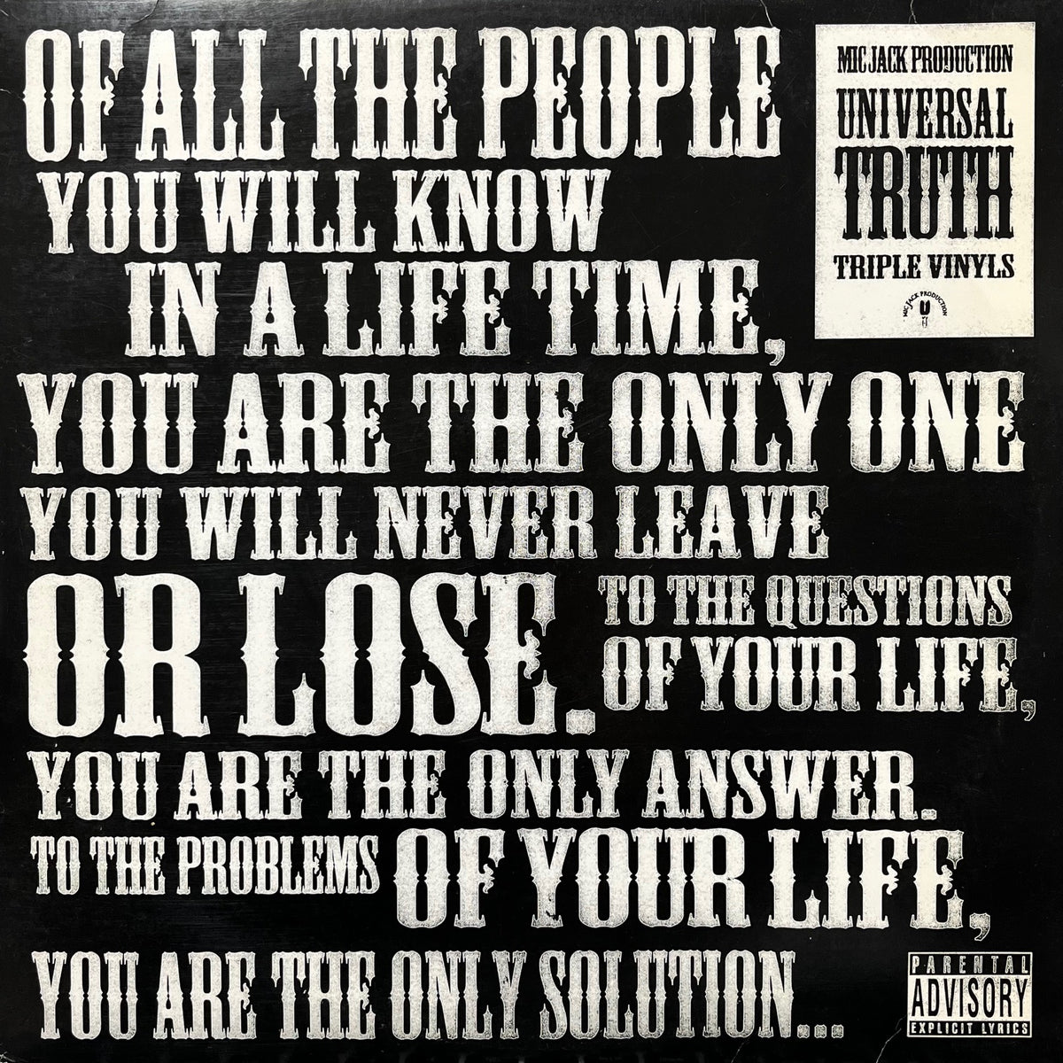 MIC JACK PRODUCTION / Universal Truth (IDM-010, 3LP) – TICRO MARKET