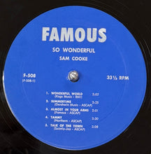 画像をギャラリービューアに読み込む, SAM COOKE / So Wonderful ( Famous – F-508, LP)