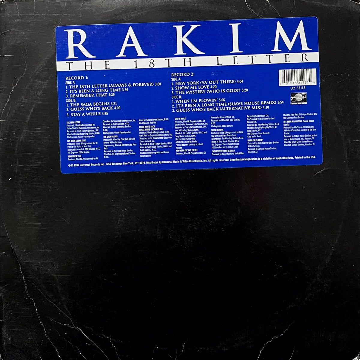 RAKIM / The 18th Letter (U2-53113, 2LP) – TICRO MARKET