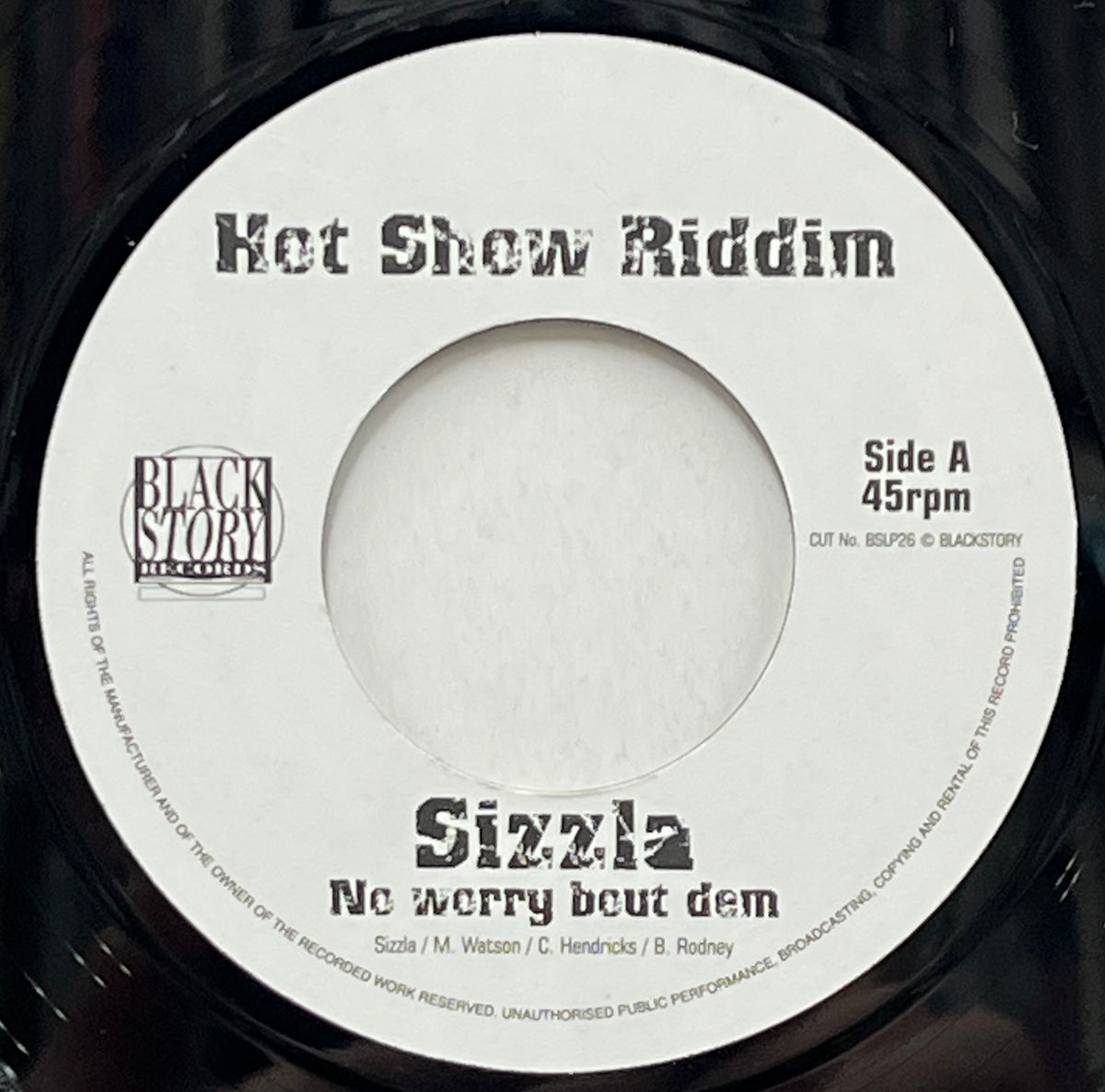 SIZZLA / No Worry Bout Dem (Black Story – BSLP26, 7inch) – TICRO