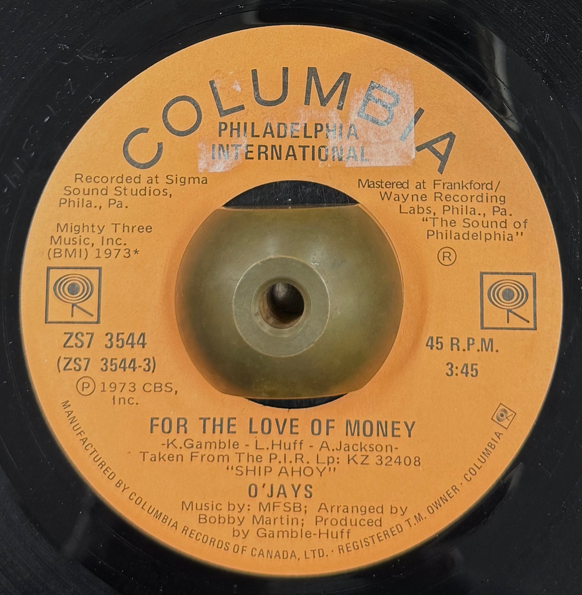 O'JAYS / For The Love Of Money / People Keep Tellin' Me ( Columbia