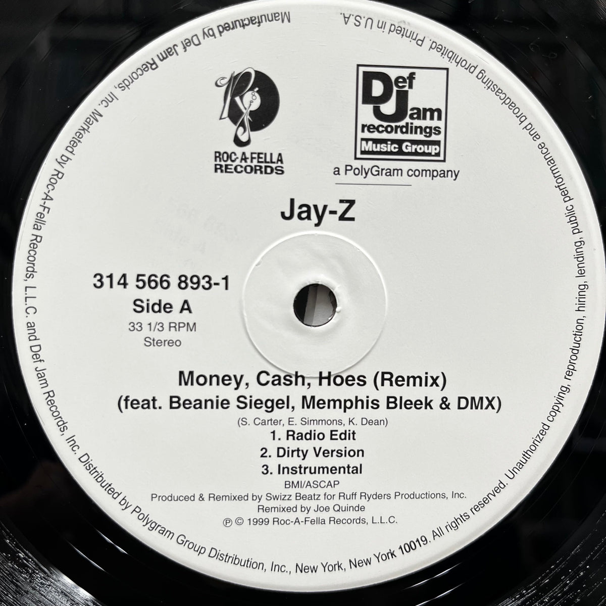 JAY-Z / Money, Cash, Hoes (Remix) / Jigga What? 314 566 893-1