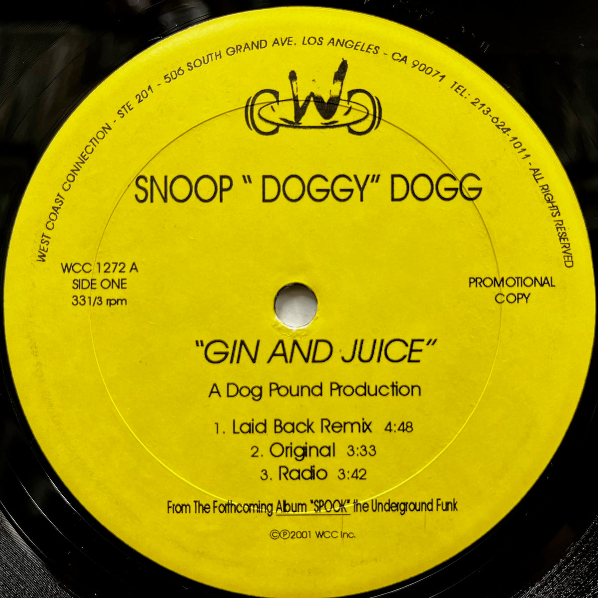 SNOOP DOGGY DOGG / Gin And Juice / Sunshine (WCC 1272, 12inch