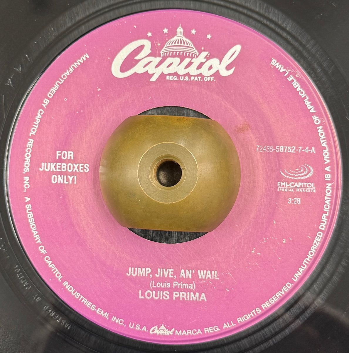LOUIS PRIMA / Jump, Jive An' Wail / Just A Gigolo ( Capitol, 72438
