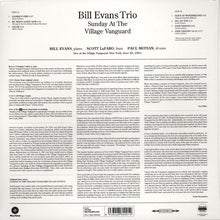 Load image into Gallery viewer, BILL EVANS TRIO / Sunday At The Village Vanguard (LP) 180g