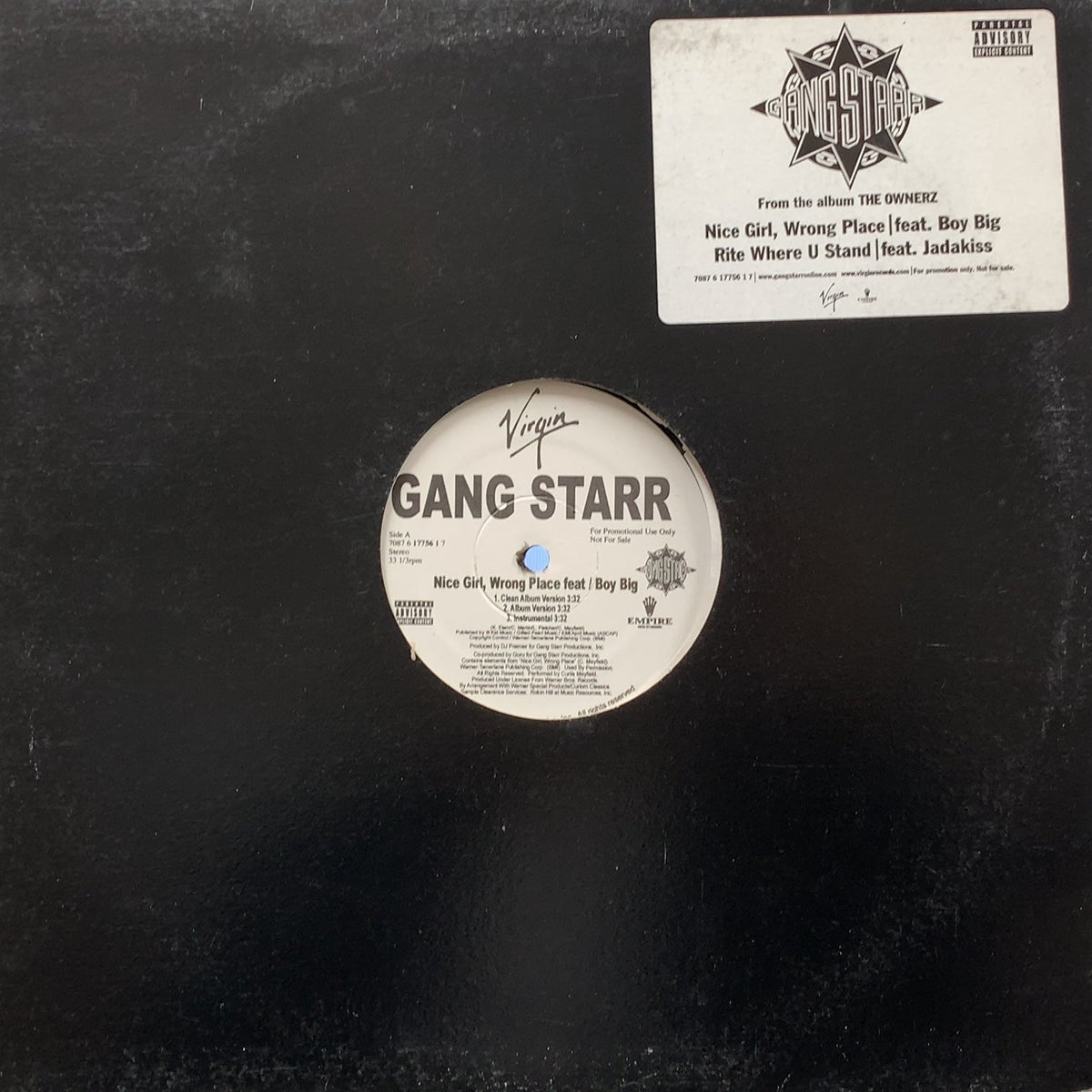 GANG STARR / Nice Girl, Wrong Place / Rite Where U Stand (7087 6