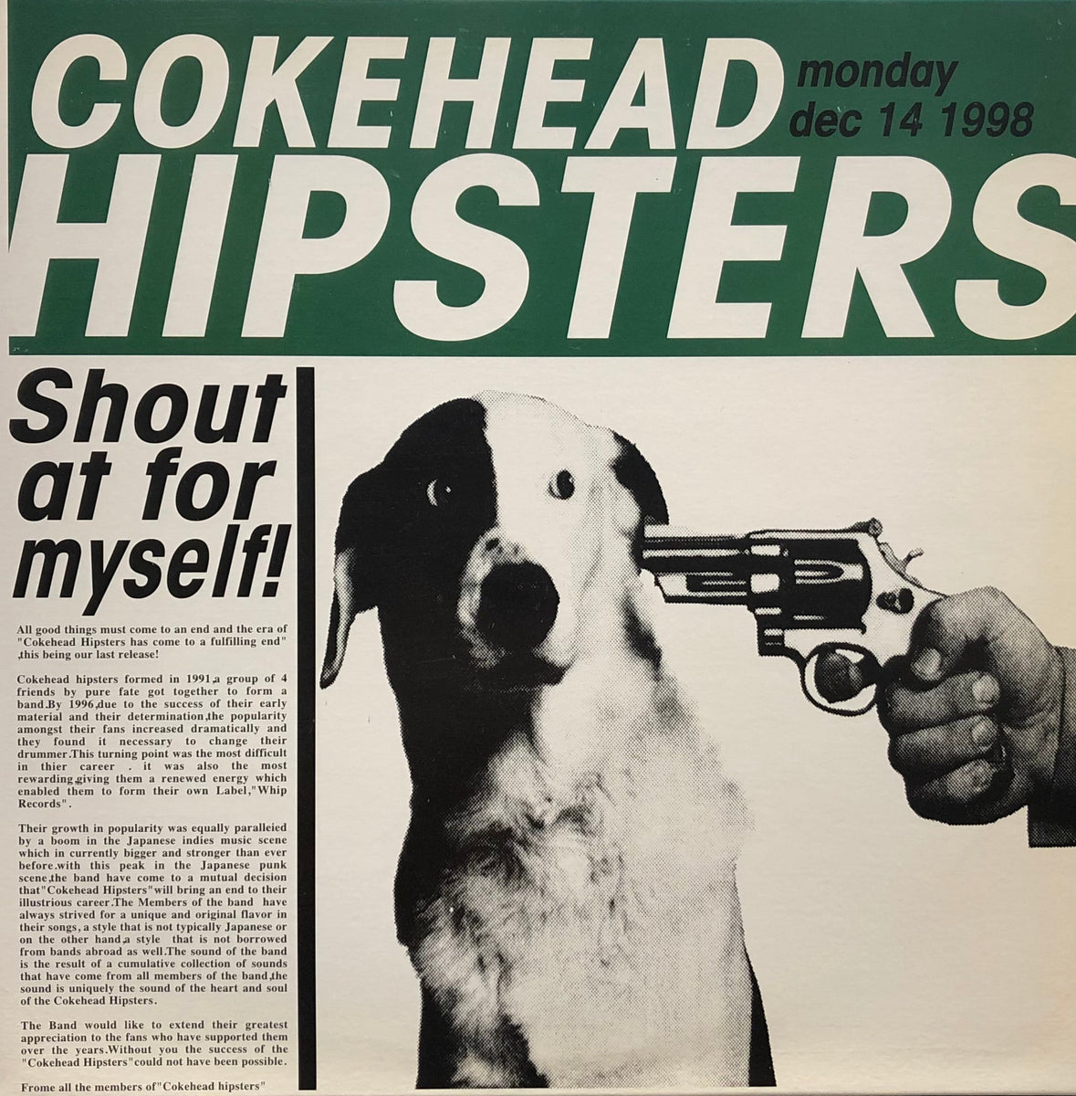 COKEHEAD HIPSTERS / Shout At For Myself! (WHLP-0006) – TICRO MARKET