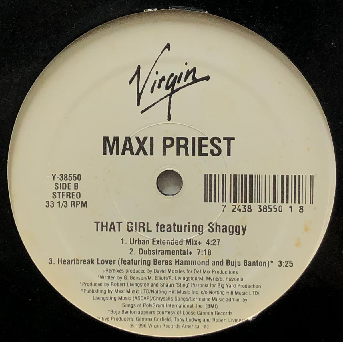 MAXI PRIEST / That Girl feat. Shaggy (Virgin, Y-38550, 12inch