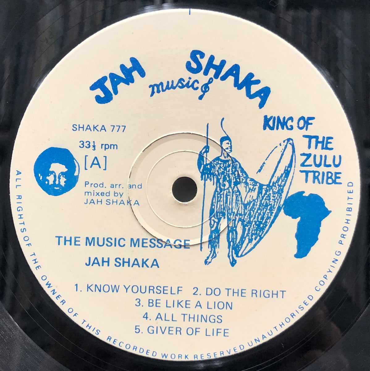 JAH SHAKA / The Music Message (Jah Shaka Music, SHAKA 777, 12inch 