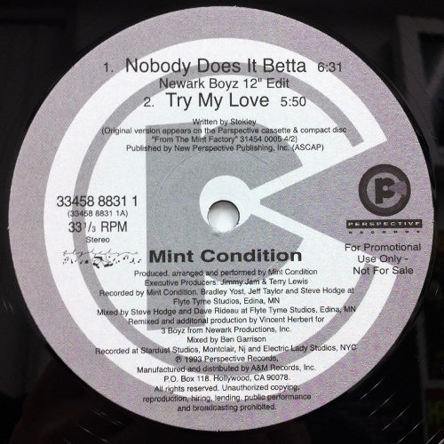 MINT CONDITION / NOBODY DOES IT BETTA TICRO MARKET