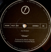 Load image into Gallery viewer, JOY DIVISION / Closer (Factory, FACT. 25R, 180g Remaster, LP)