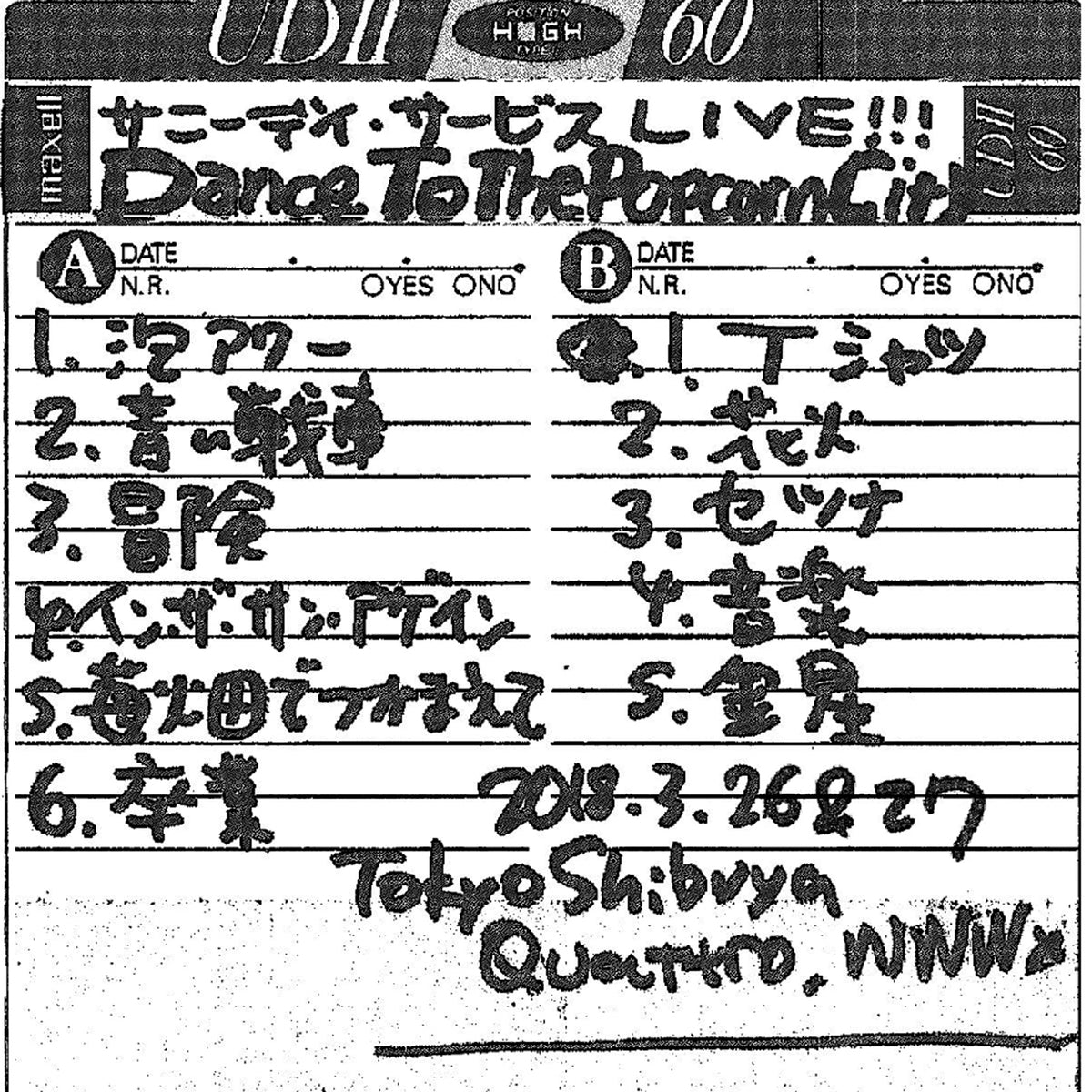 サニーデイ・サービス / DANCE TO THE POPCORN CITY – TICRO MARKET