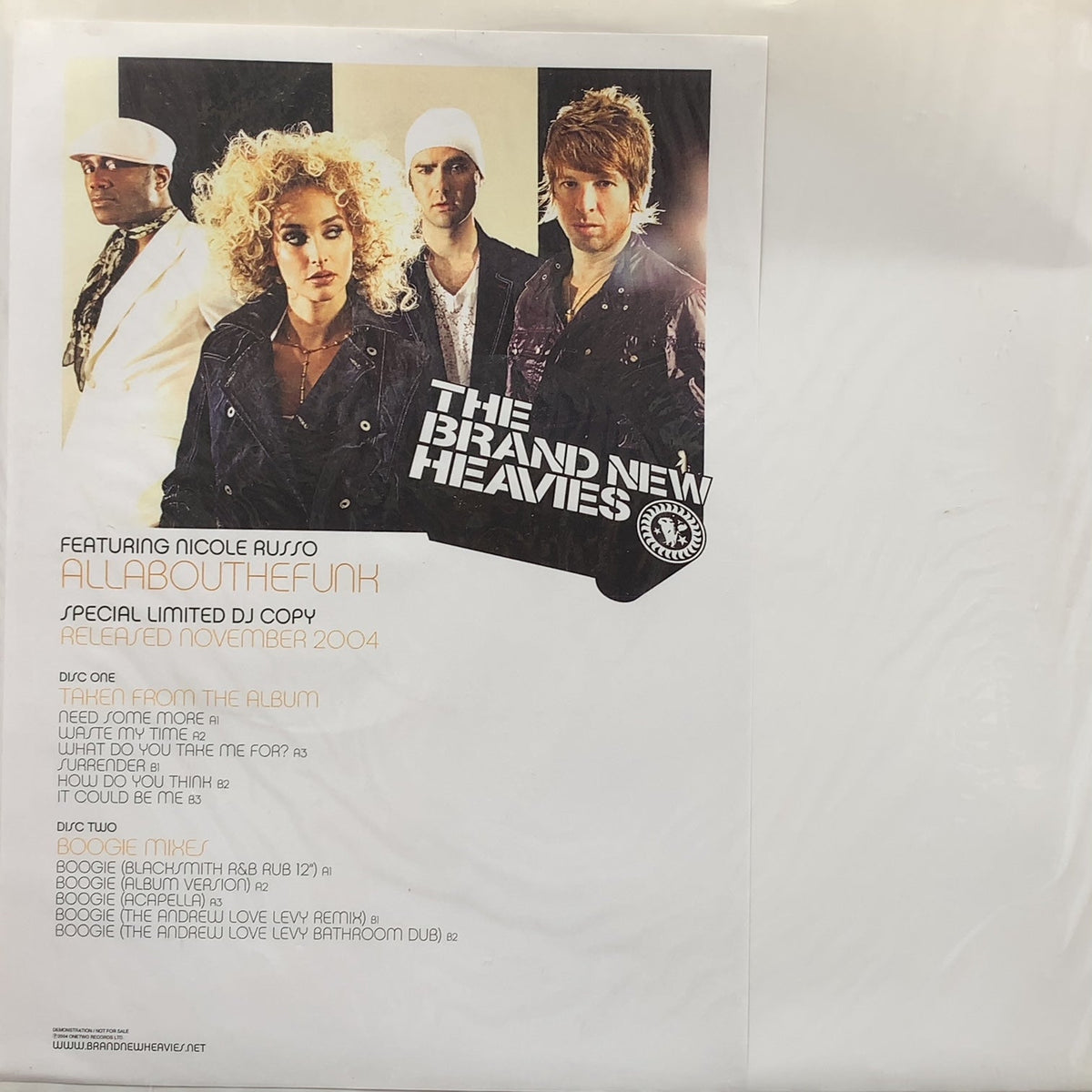 12” Brand New Heavies Allabouthefunk LSP1064 	OneTwo プロモ /00250 BRAND NEW HEAVIES / Allabouthefunk (LSP-1064, 12inch x 2) Promo