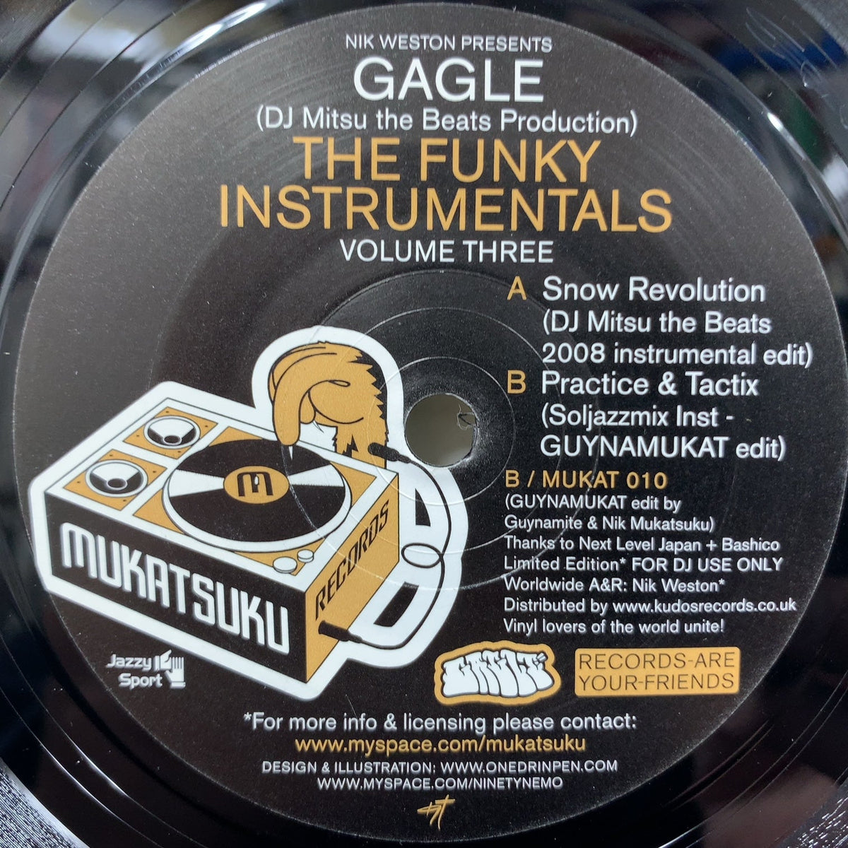 MUKAT　TICRO　–　010,　7inch　Funky　GAGLE　Three)　(Volume　The　Instrumentals　MARKET