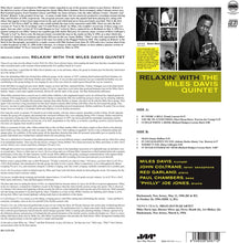 Load image into Gallery viewer, MILES DAVIS QUINTET / Relaxin' With The Miles Davis Quintet (JWR 4520, Vinyl, LP) 180g
