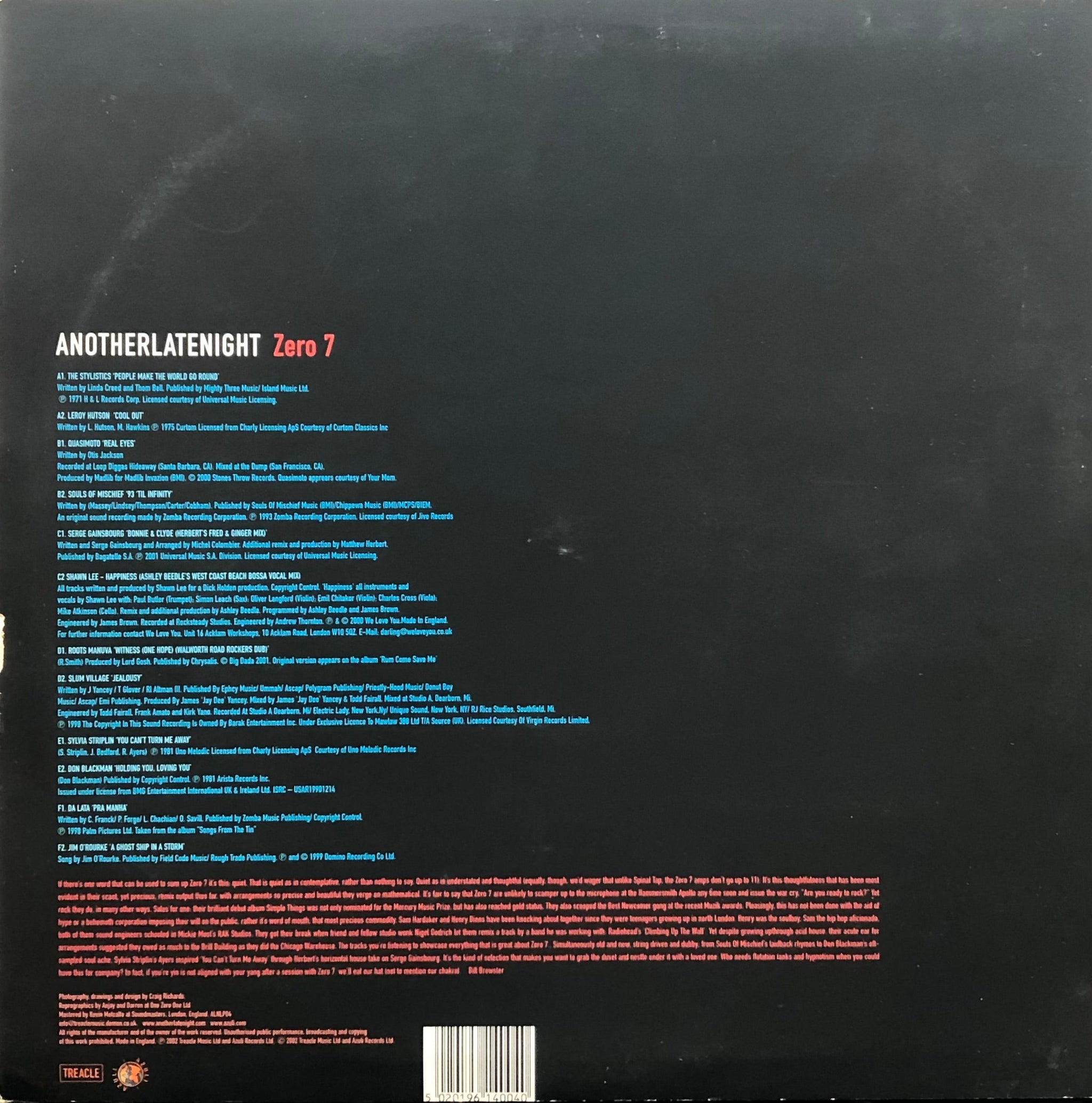 V.A. (Compiled By Zero 7) / AnotherLateNight (Azuli, ALNLP04, 3LP 