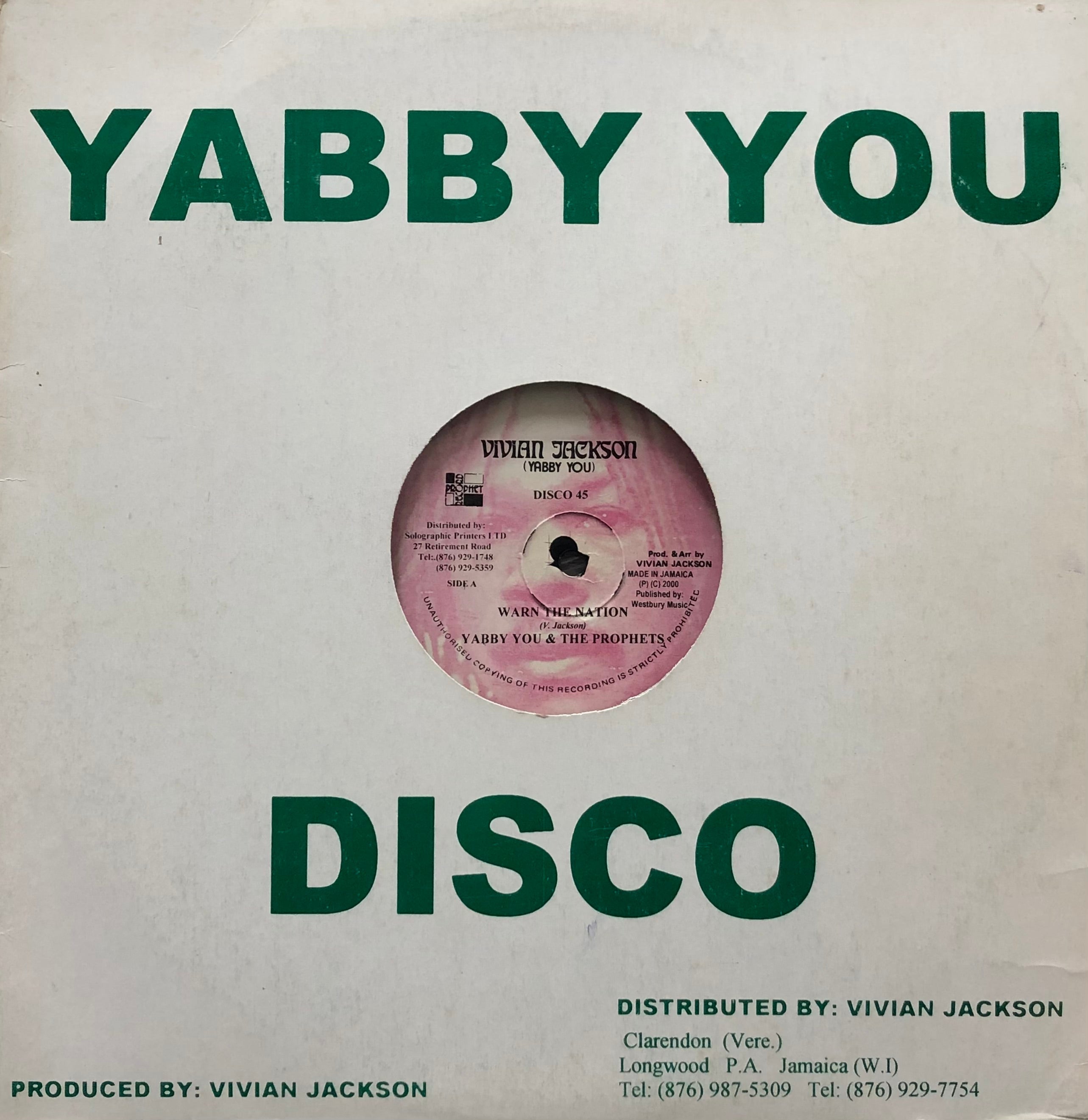 YABBY YOU & THE PROPHETS / Warn The Nation / Jah Love (Vivian
