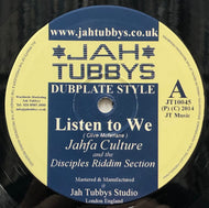 JAHFA CULTURE / Listen To We (Jah Tubbys, JT10045, 10inch)