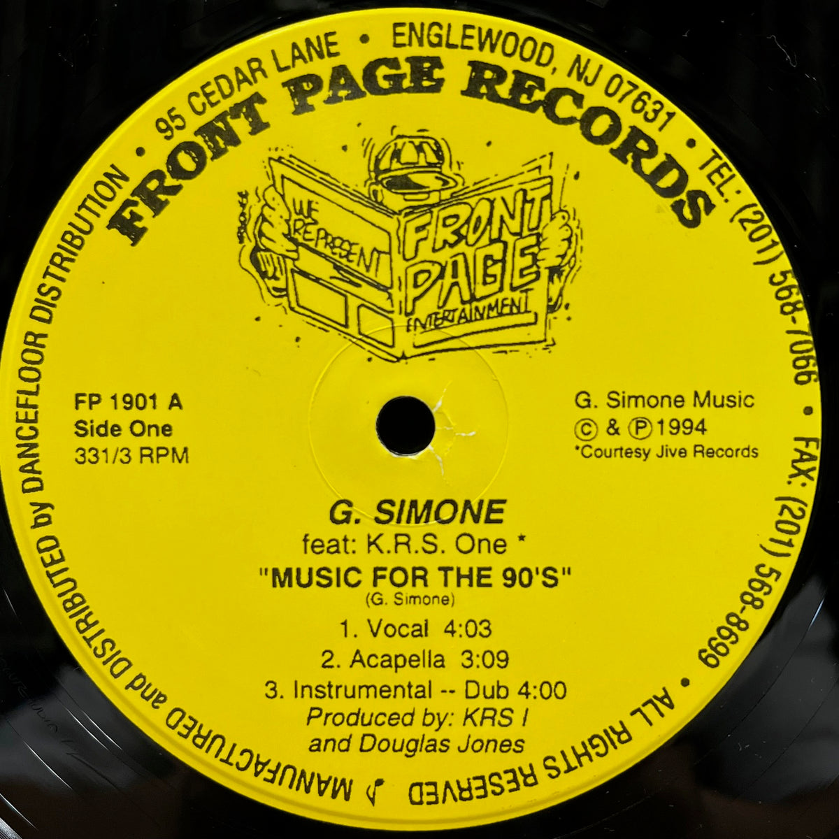 G. SIMONE / Music For The 90's (FP1901, 12inch) – TICRO MARKET