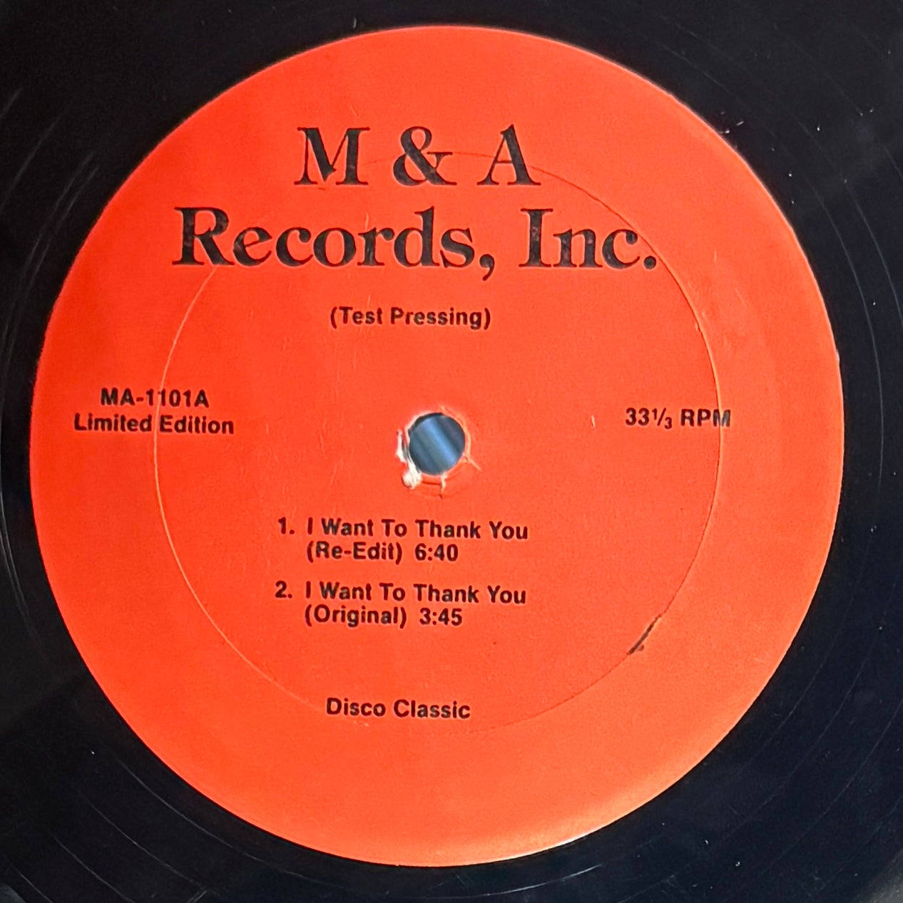 ALICIA MYERS / I Want To Thank You (Re-Edit) MA-1101, 12inch