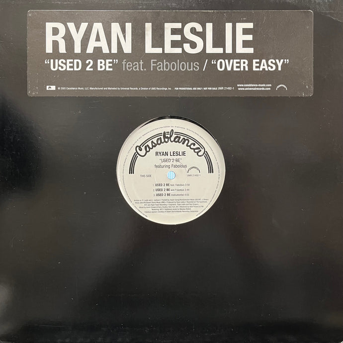 RYAN LESLIE / Used 2 Be / Over Easy (UNIR 21492-1, 12inch)