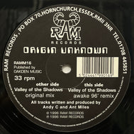 ORIGIN UNKNOWN / Valley Of The Shadows (RAM Records – RAMM16, 12inch)