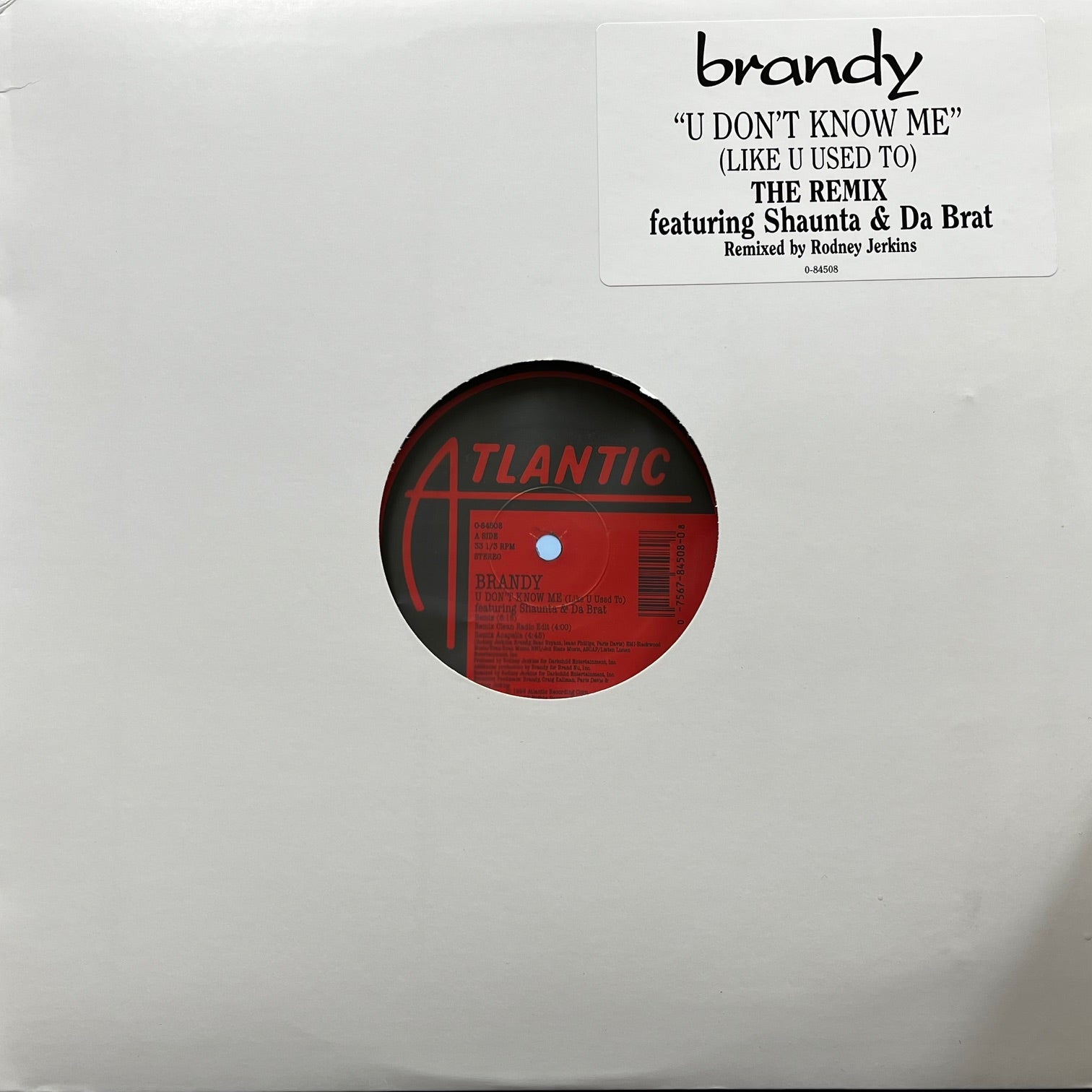 BRANDY / U Don't Know Me (Like U Used To) 7567-84508-0, 12inch
