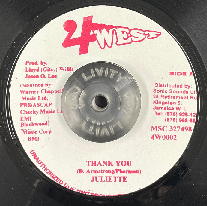 JULIETTE / Thank You ( 4 West – 4W0002, 7inch) – TICRO MARKET