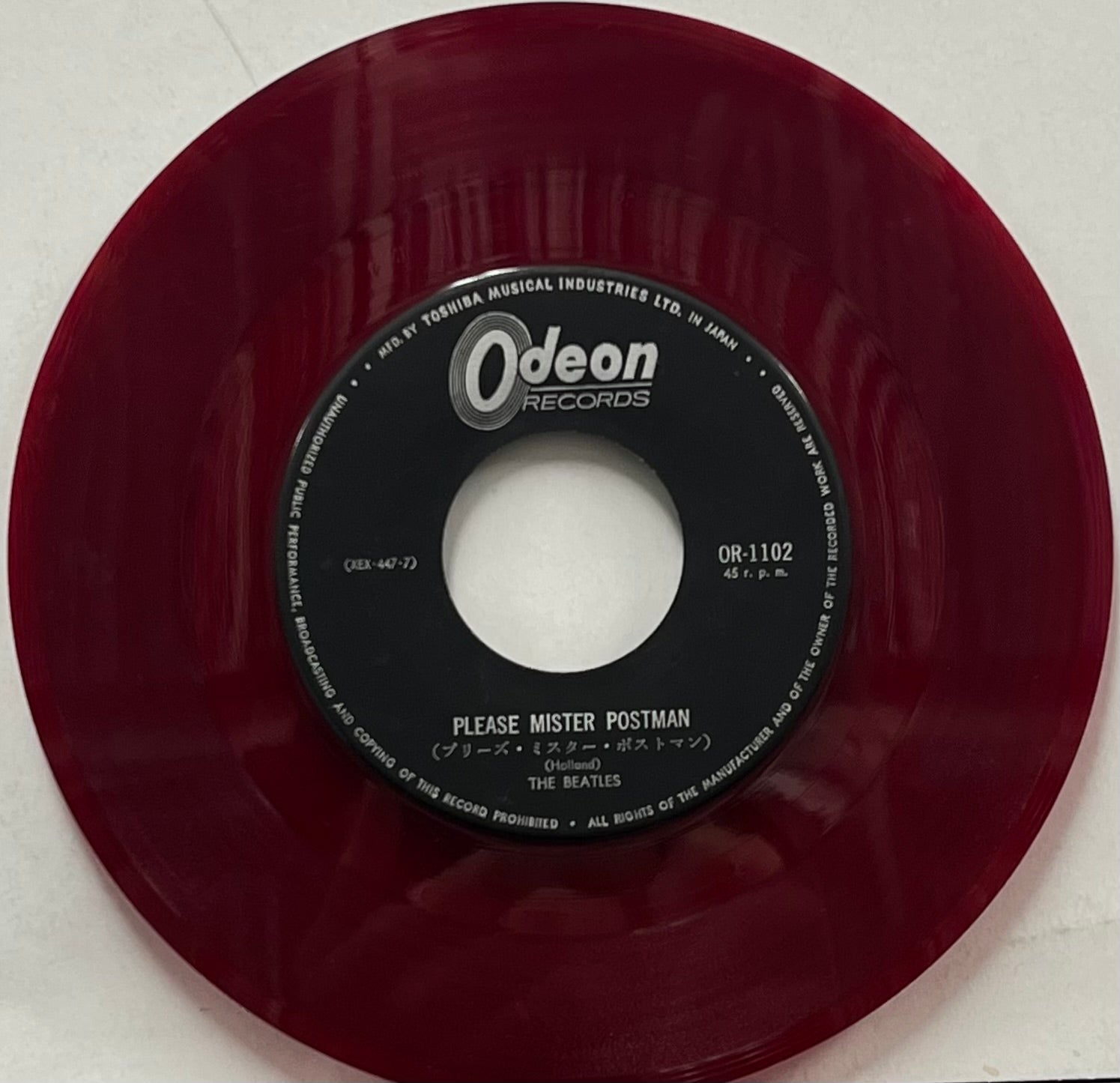 ビートルズ額入りレコード S) (ZX-66) THE BEATLES ビートルズ 「 BEATLES No.5 」 LPレコード 赤