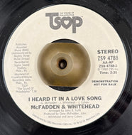 McFADDEN & WHITEHEAD / I Heard It In A Love Song (	TSOP – ZS9 4788, Vinyl, 7inch)