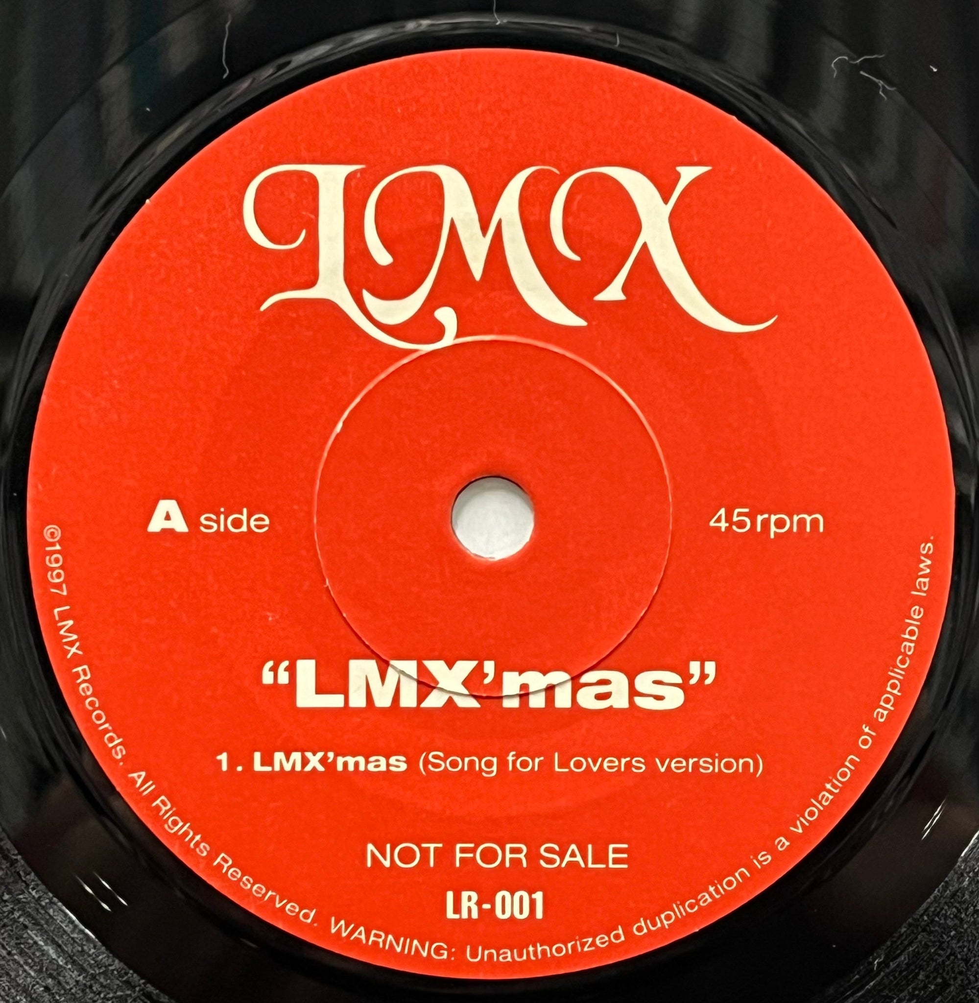 LUV MASTER X / LMX'mas (LMX Records – LR 001, 7inch) Promo