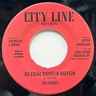JOE AUXUMITE / No Equal Rights In Babylon (City Line Records – DKR-124, 7inch)