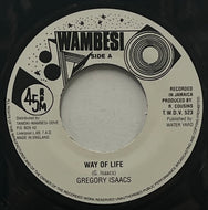 GREGORY ISAACS / Way Of Life (Wambesi – T.W.D.V. 523, 7inch)