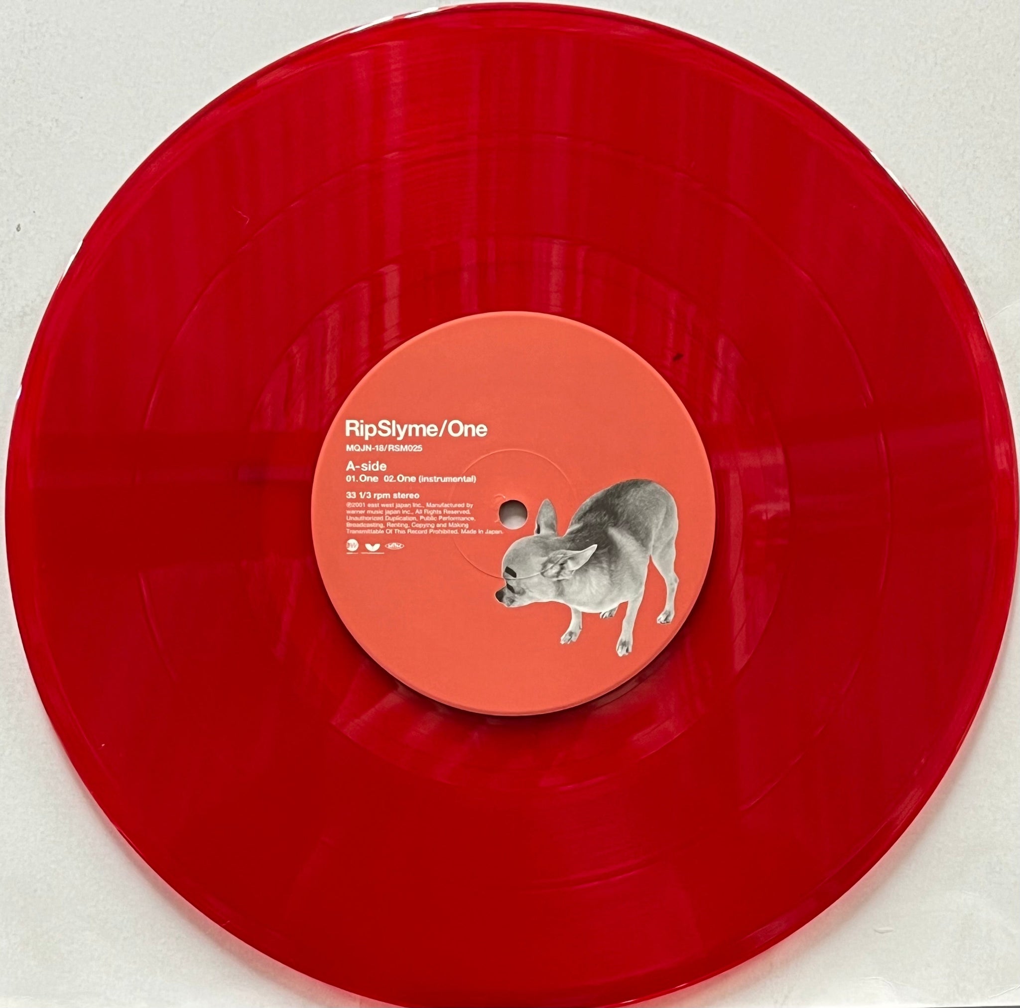 RIP SLYME / One (EastWest – MQJN-18, 10inch) Red Vinyl. – TICRO MARKET