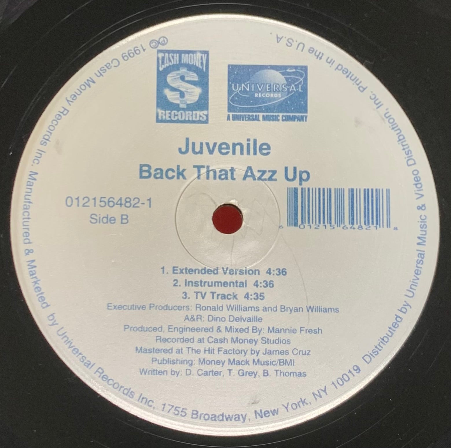 Juvenile / Back That Azz Up (Cash Money – 012 156 482-1, 12inch