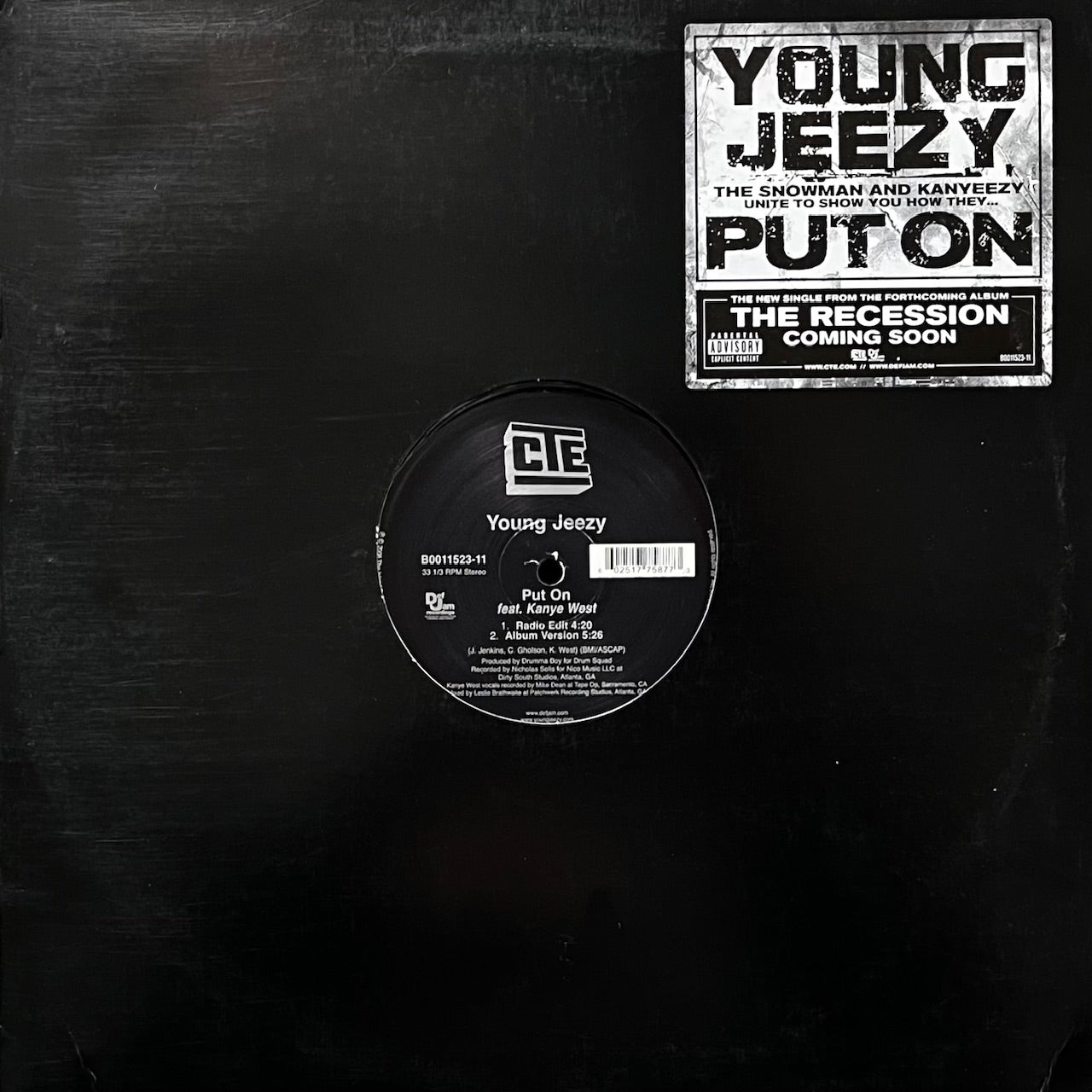 YOUNG JEEZY / THE RECESSION 2LP USオリジナル YOUNG JEEZY THE