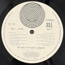 画像をギャラリービューアに読み込む, BLACK SABBATH / The Best Of Black Sabbath（ Vertigo ‎– FD-94, LP)
