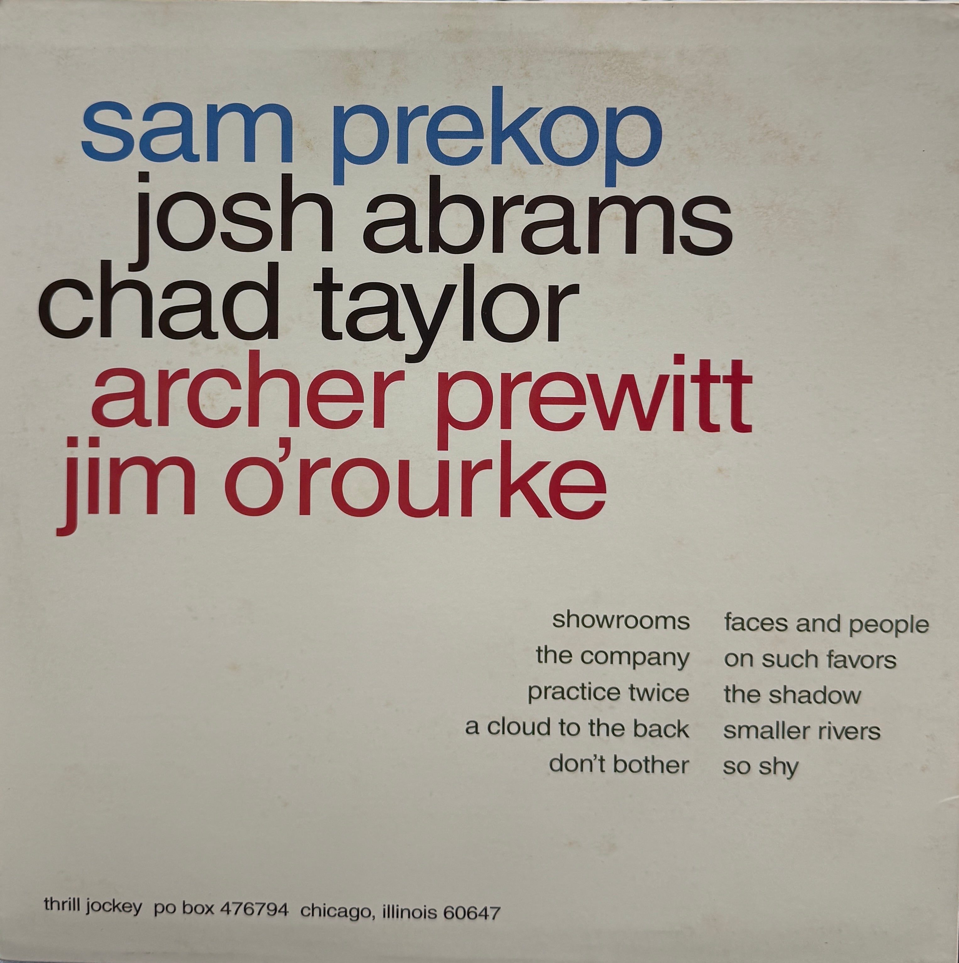 Sam Prekop LP 新品未開封 限定カラー盤 Thrill Jockey SAM PREKOP / Sam Prekop (THRILL JOCKEY, thrill 061, LP) – TICRO MARKET
