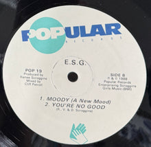 Load image into Gallery viewer, E.S.G.  / Party Music / Moody (A New Mood)  Popular Records – POP19, 12inch

