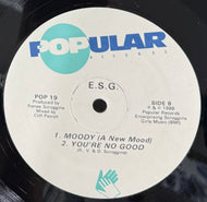 E.S.G.  / Party Music / Moody (A New Mood)  Popular Records – POP19, 12inch