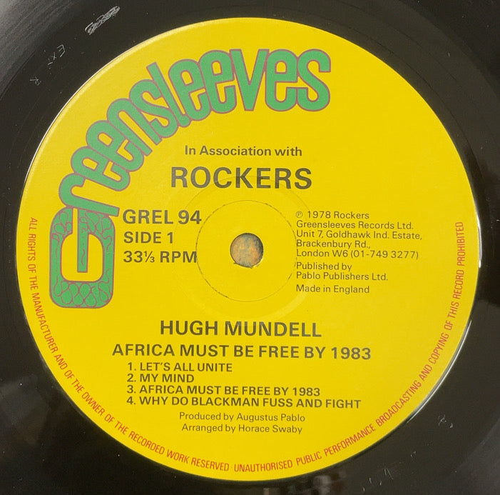 HUGH MUNDELL Africa Must Be Free By 1983 (Greensleeves, LP) – TICRO MARKET