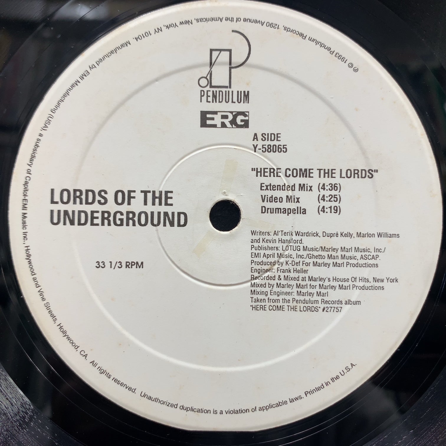 保証1年 Lords Of The Underground 12inch 2枚 - レコード