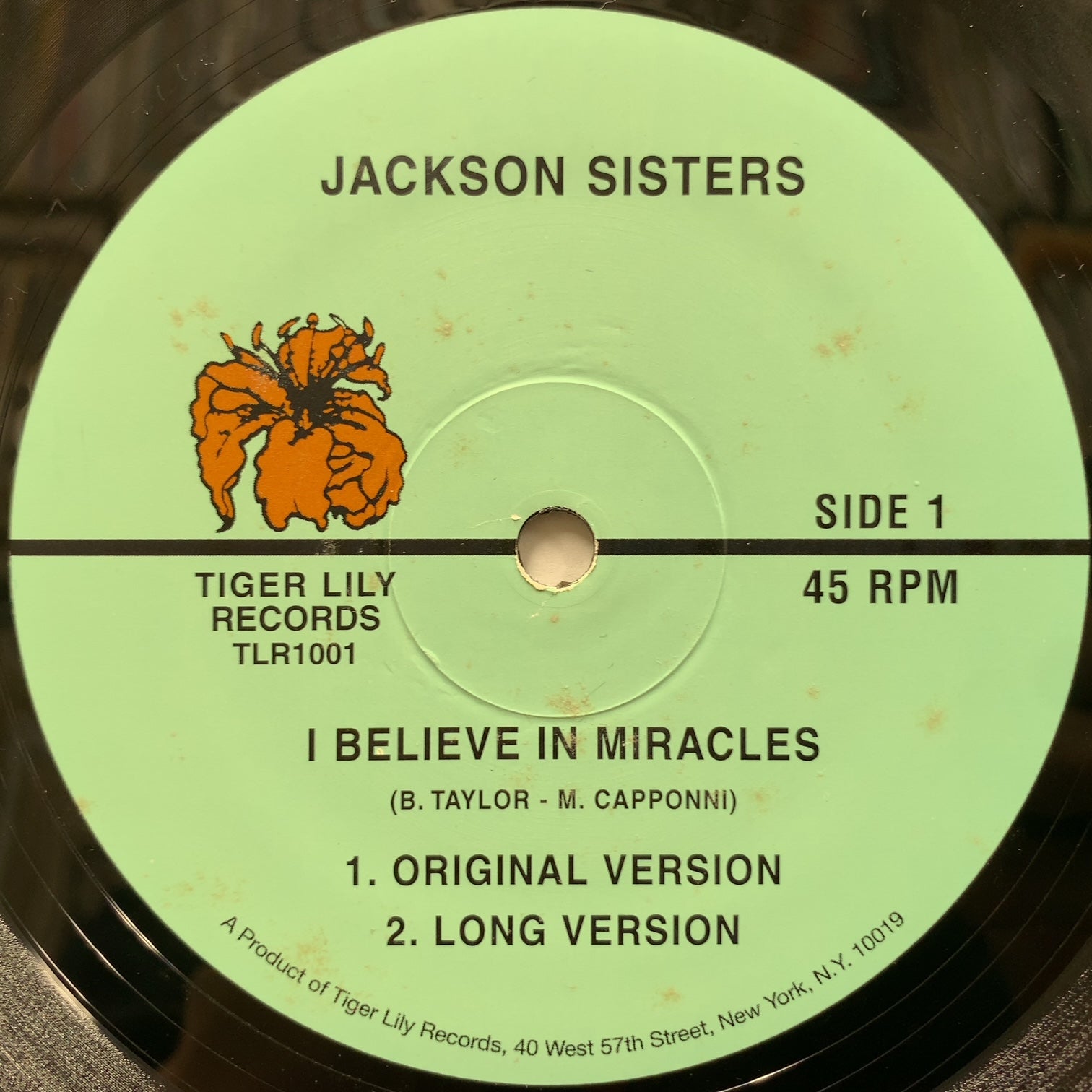 tiger lily records JACKSON SISTERS / I Believe In Miracles (TLR1001, 12inch) – TICRO MARKET