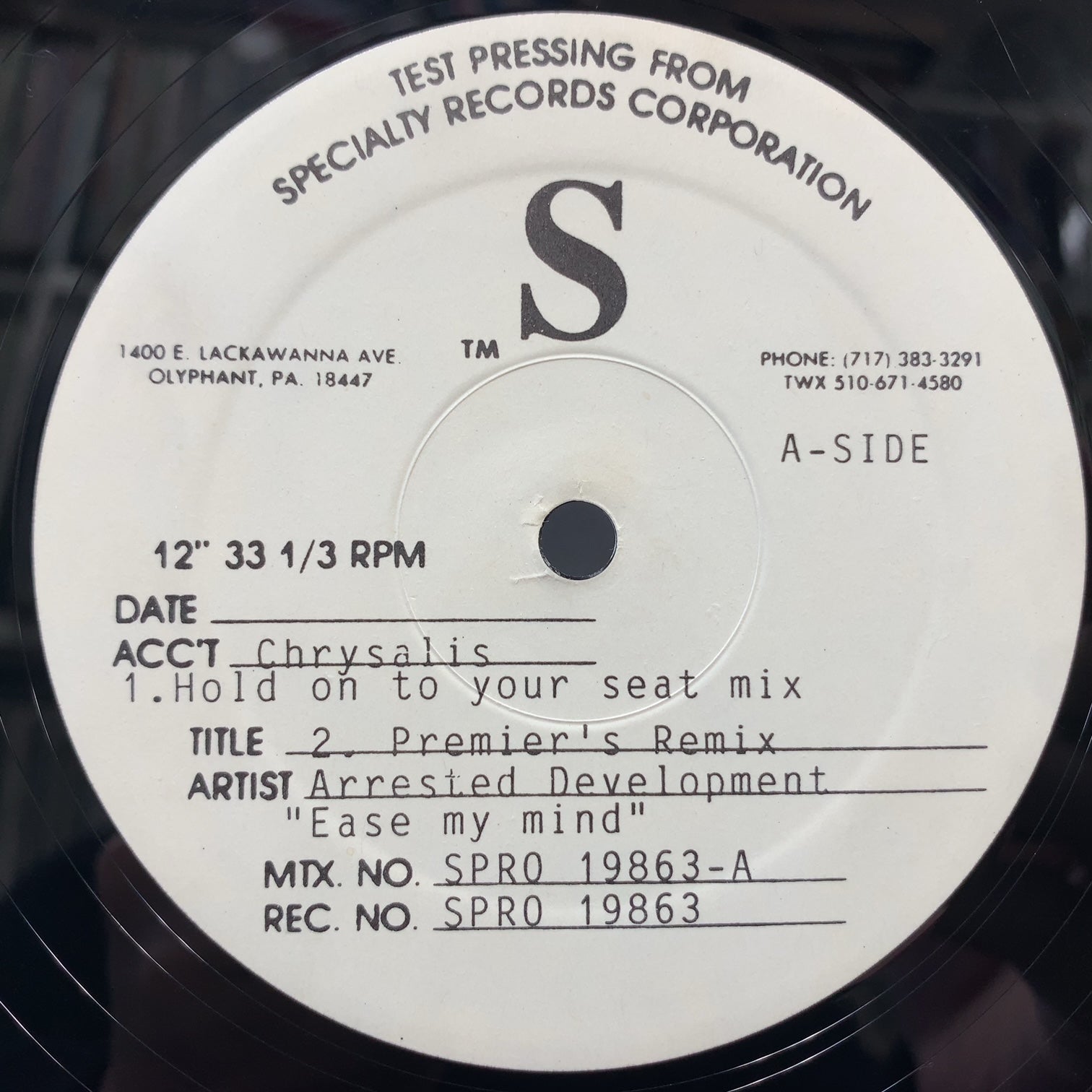 ARRESTED DEVELOPMENT / Ease My Mind (Premier's Remix) (Test