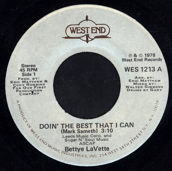 BETTYE LAVETTE / DOIN' THE BEST THAT I CAN