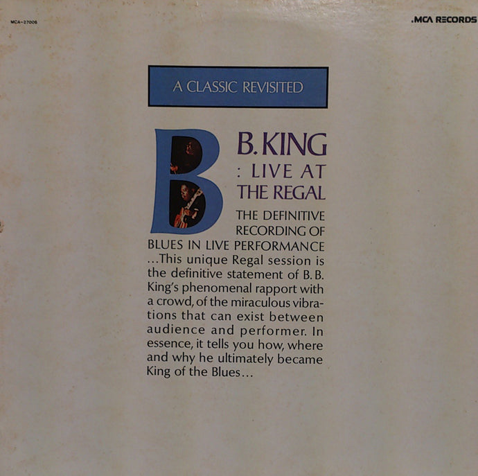 B.B. KING / B.B.KING LIVE AT THE REGAL