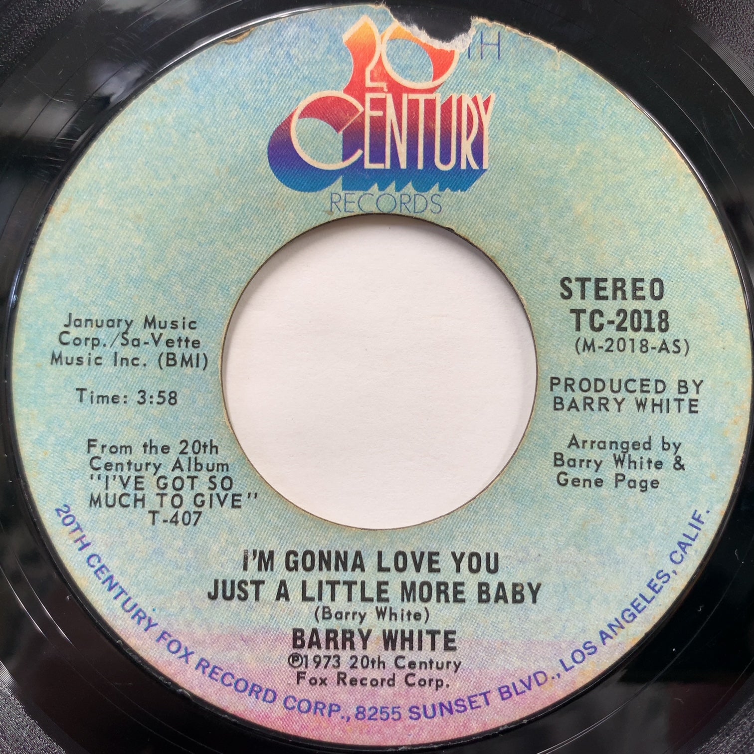 BARRY WHITE / I'm Gonna Love You Just A Little More Baby – TICRO