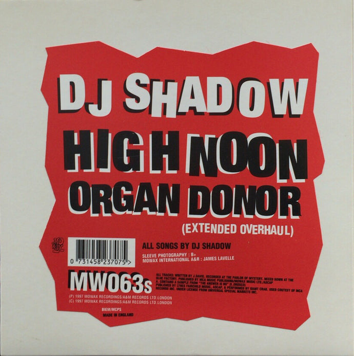 DJ SHADOW / HIGH NOON / ORGGAN DONOR